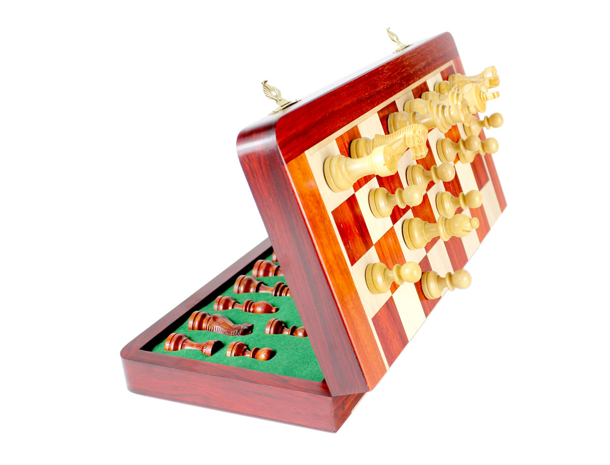 Each Chess piece is fitted with a powerful magnet at the bottom.
